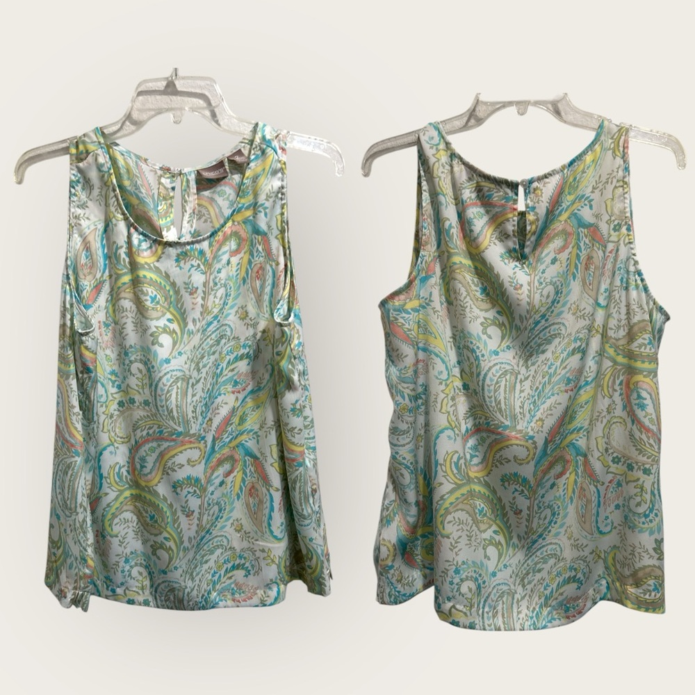 Chicos satiny floral sleeveless top